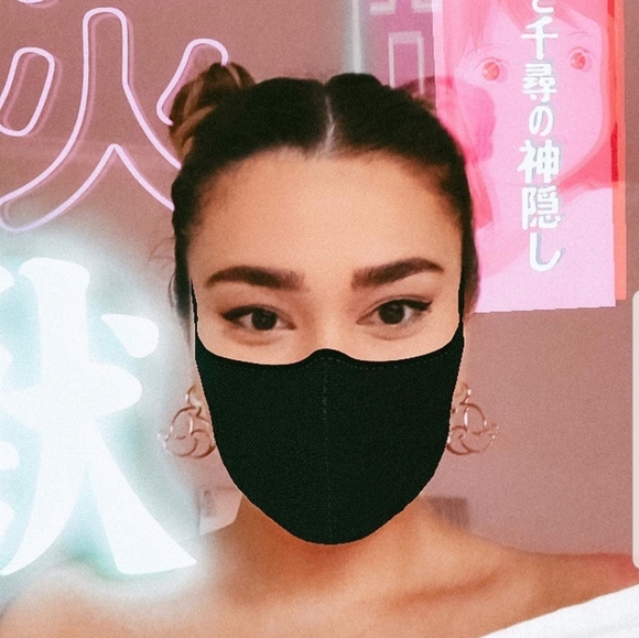 Black Reusable Fashion Face Cover - Picture 3 of 8